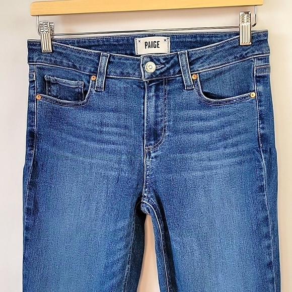 Paige Verdugo Ankle Jeans Wash Rugged Fray Hem Med. Wash Size 28 - Picture 3 of 16